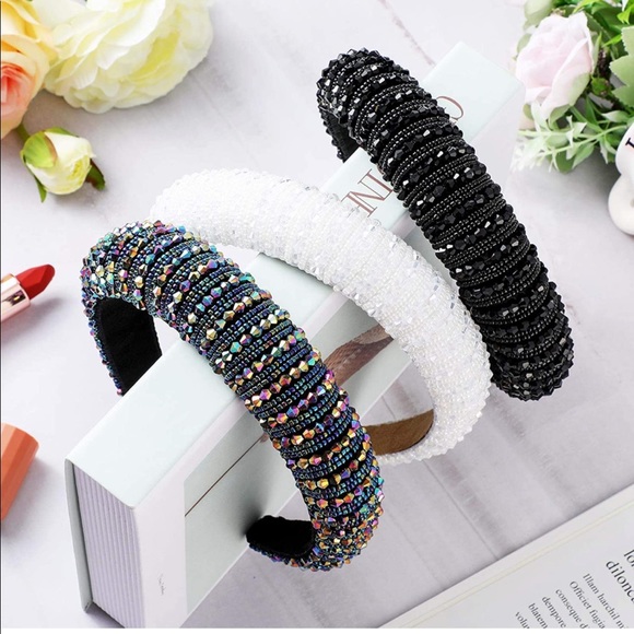 3 Pieces Rhinestone Padded Headband - Picture 4 of 5